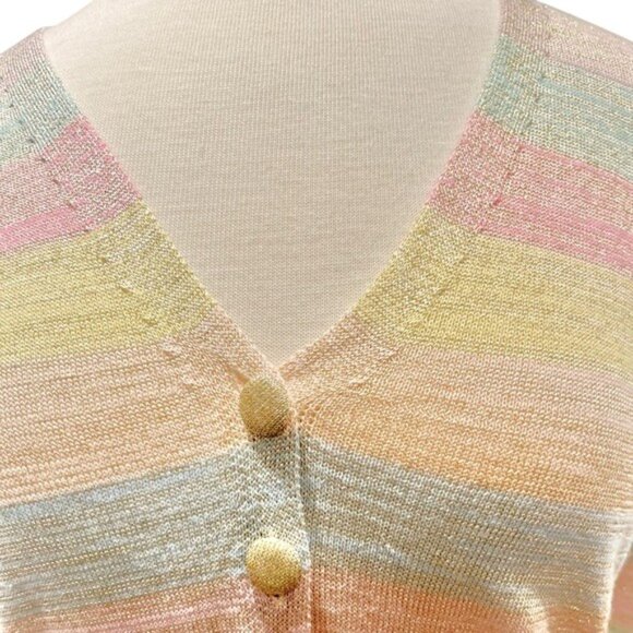 Loveshackfancy Metallic Stripe Asteria Crop Cardigan NWT - Picture 10 of 12